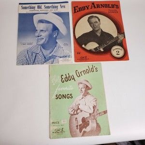 Vintage 1940s 1950s Sheet Music Eddy Arnold Favorite Songs 1&2 Guitar Ukulele